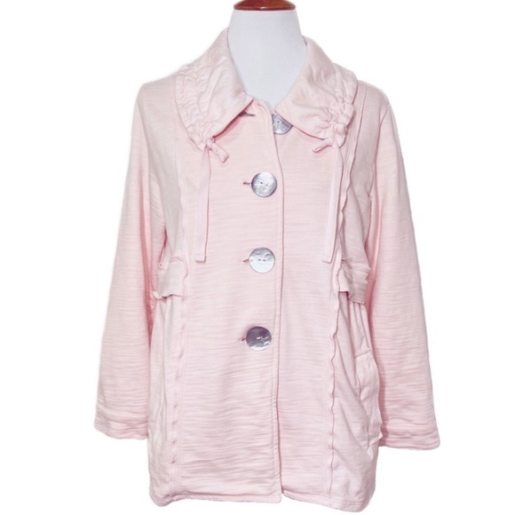 neon buddha Jackets & Blazers - SOLD-Neon Buddha Pastel Pink Casual Lightweight Spring Jacket